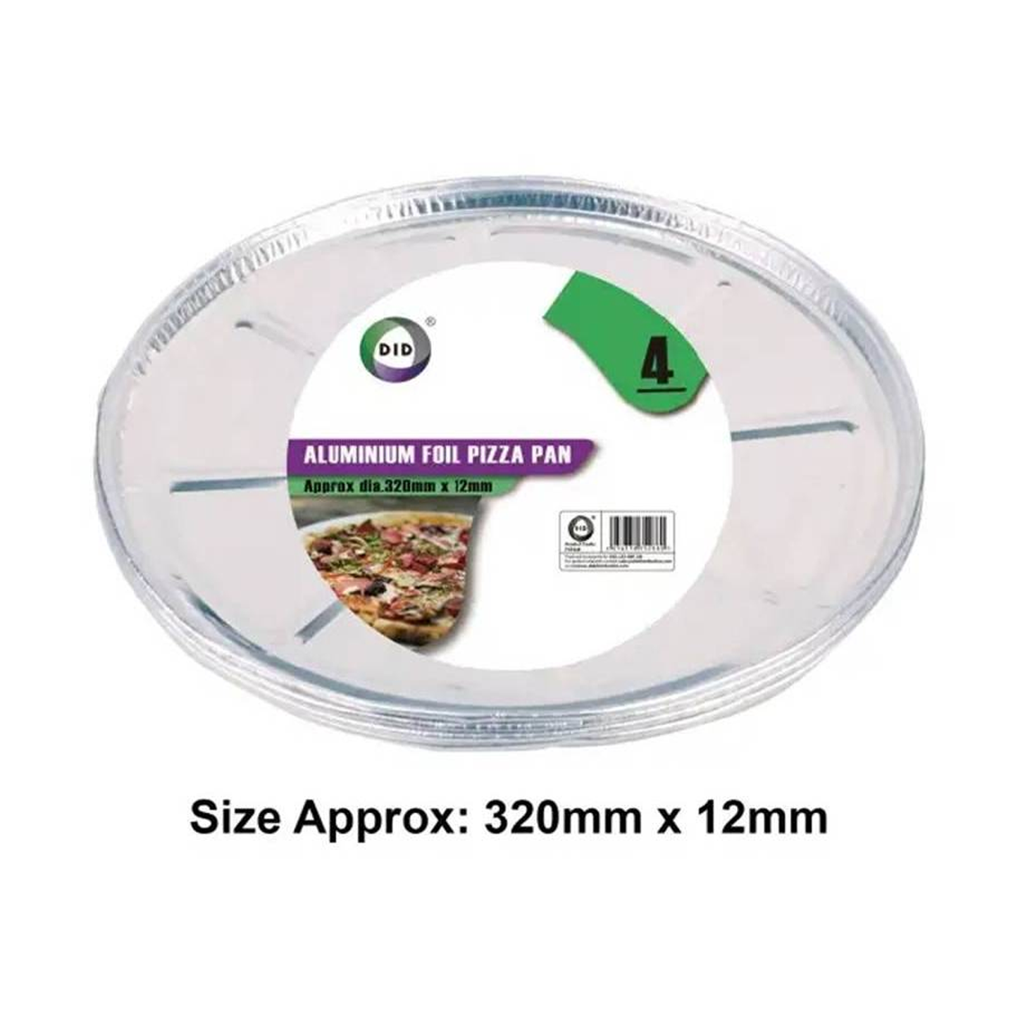 4-Piece Aluminium Foil Pizza Pans (32 x 1.2 cm)