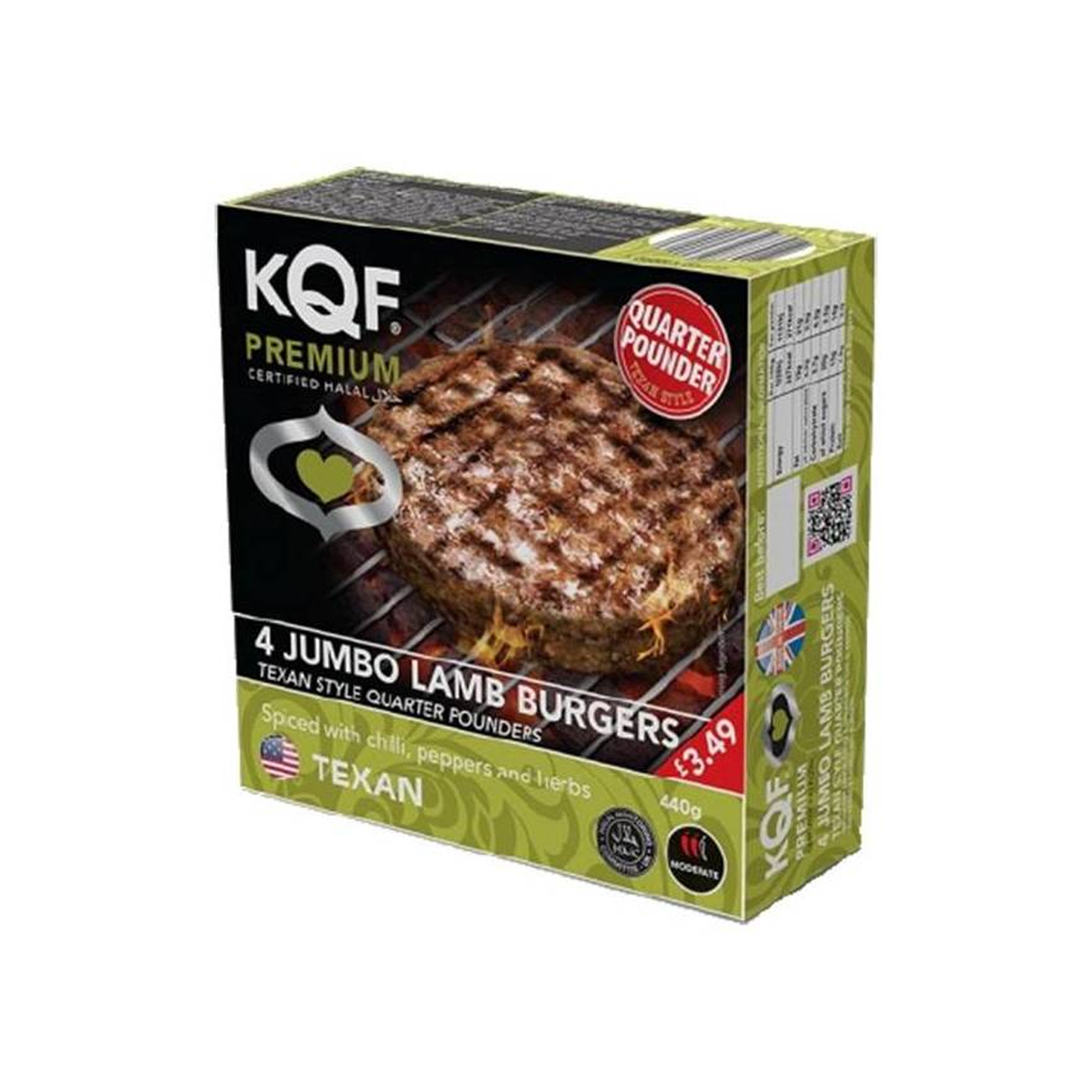 KQF's Jumbo Lamb Burgers 4pcs