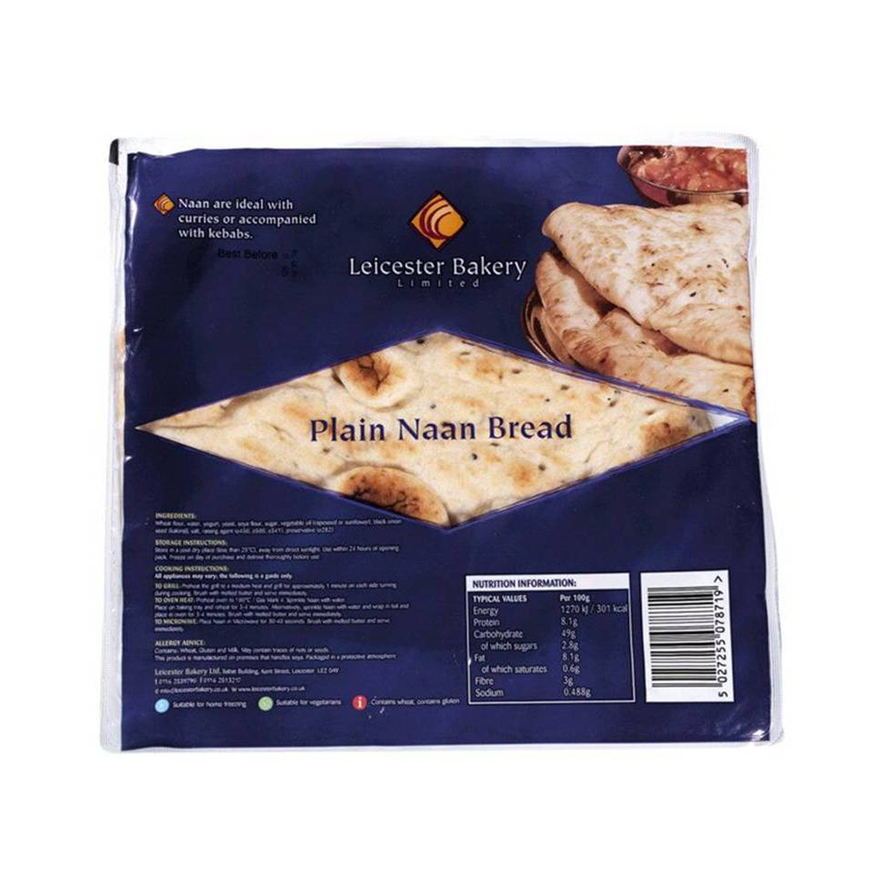 Leicester Bakery Plain Naan Bread 3pcs