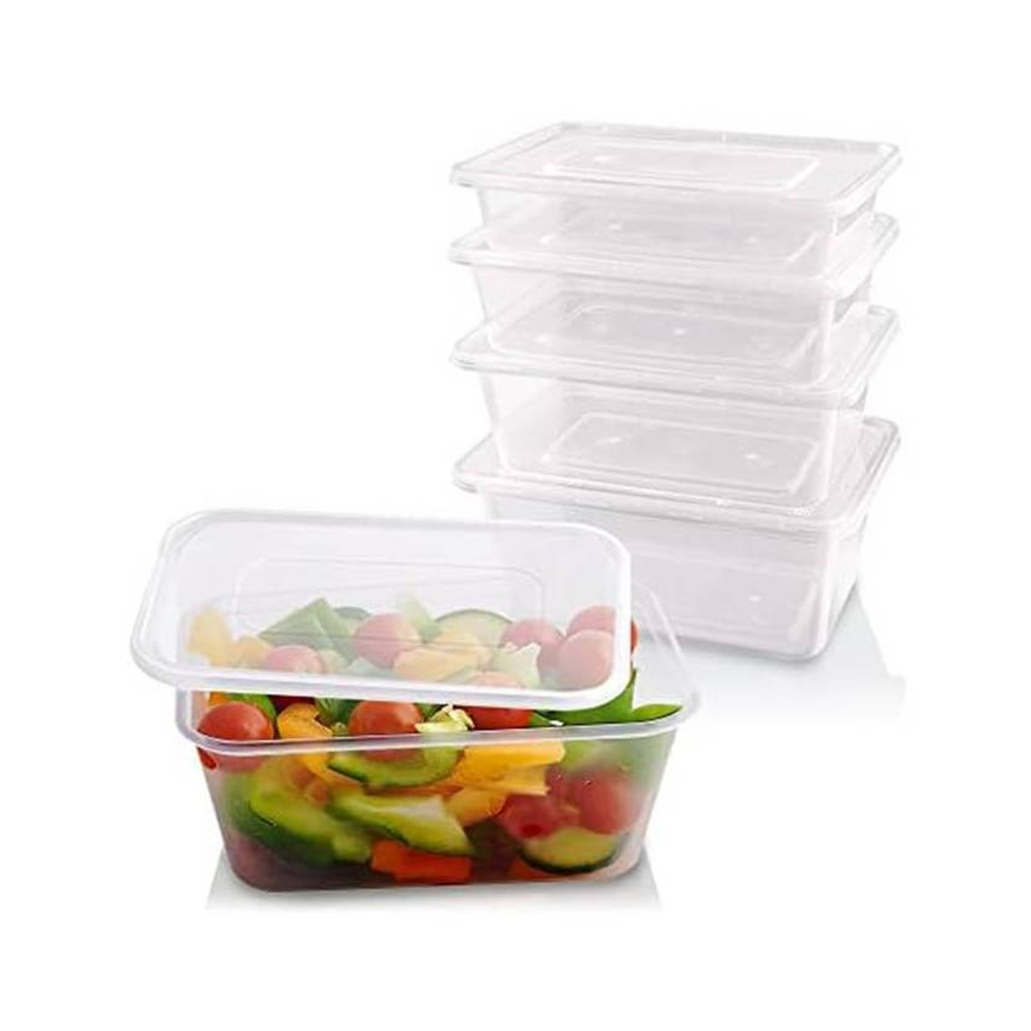 Satco Food Containers with Lids 5-Pack, 1000cc