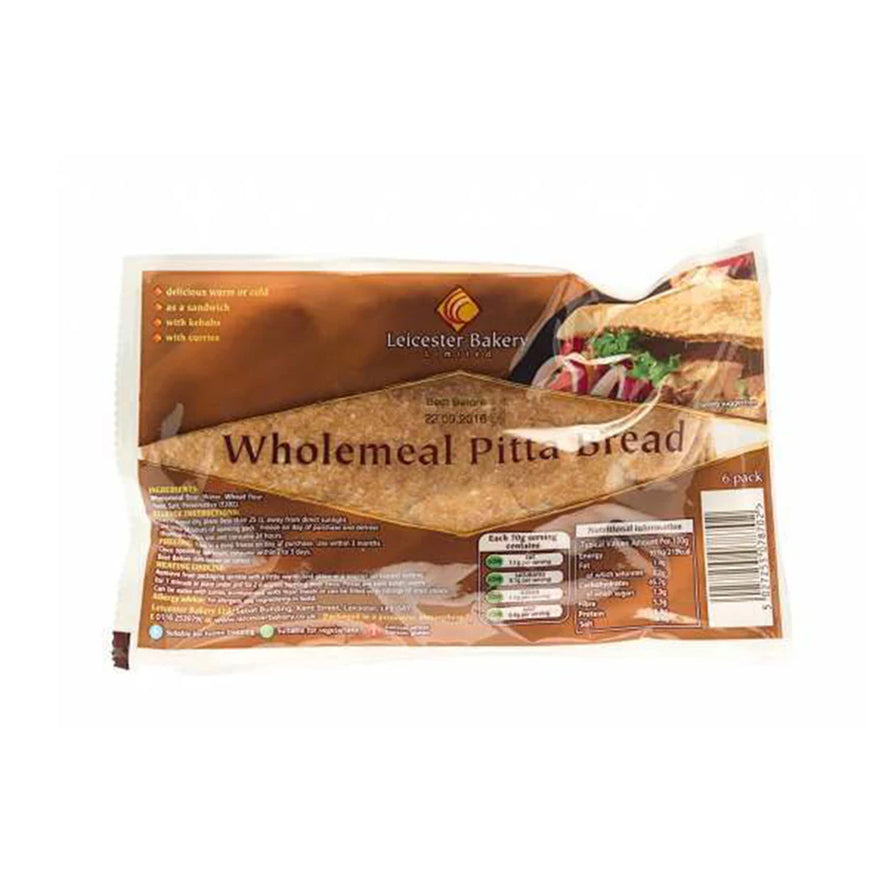 Leicester Bakery Wholemeal Pitta Bread 6pcs