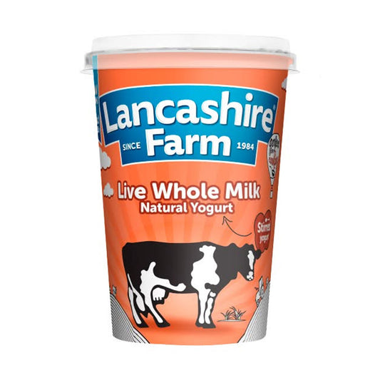 Lancashire Farm Traditional Live Whole Milk Natural Yogurt (470g)