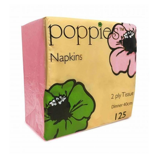 Poppies Napkins Pink 40cm 2 Ply