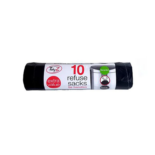 10 Refuse Sacks Tie Handles 50L