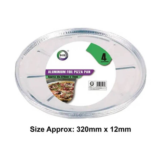 4-Piece Aluminium Foil Pizza Pans (32 x 1.2 cm)