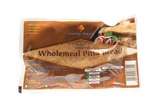 Leicester Bakery Wholemeal Pitta Bread 6pcs